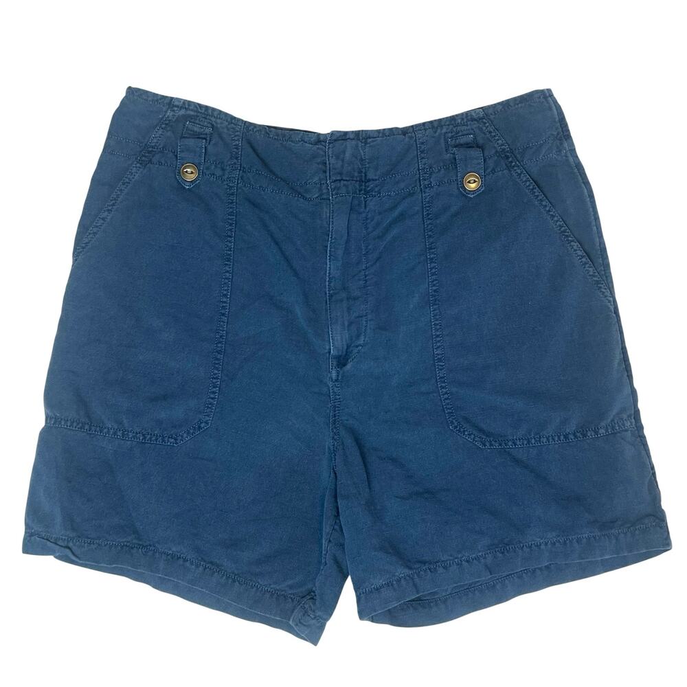 Sundance Linen Cotton Utility Shorts Casual Summer Navy Size 10